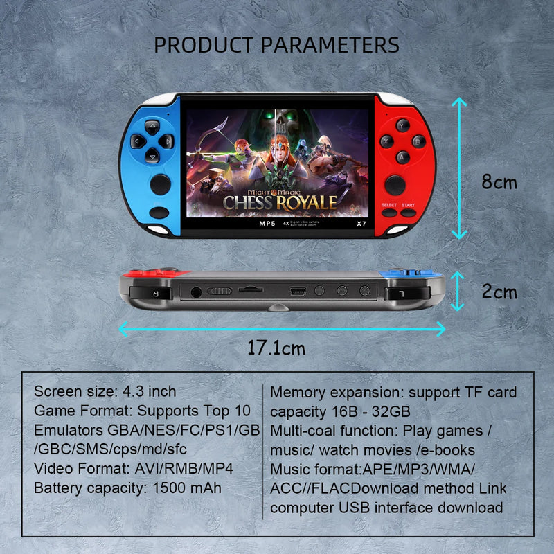 Pro Gamer X7 Console Portátil HD 10000 Jogos