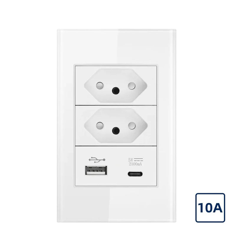 Tomada Multifuncional USB USB C 10A/20A 110v/220v